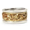 14ct 3 Tone Hand Made Pierced Out Band