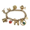 9ct and 14ct Yellow Gold Estate Charm Bracelet