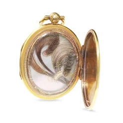 9ct Front and Back Yellow Gold Antique Engraved Double Sided Locket - Dated 1854