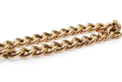 9ct Rose / Yellow Gold Curb Link Bracelet with Padlock Clasp