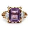 18ct Rose and White Gold Art Deco Amethyst and Diamond Ring