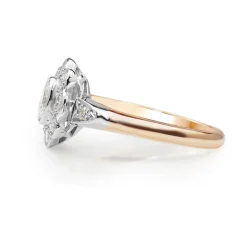 18ct Rose and White Gold Daisy Diamond Ring