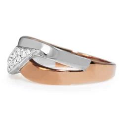 9ct Rose and White Gold Diamond Band