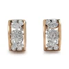 9ct Rose and White Gold Floral Diamond Hoop Earrings