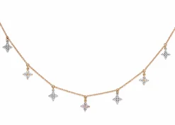 18ct Rose and White Gold Pink and White Diamond Chain / Necklace