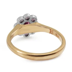 18ct Rose and White Gold Pink Sapphire Daisy Ring