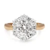 18ct Rose and White Gold Vintage Style Diamond Halo Ring