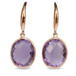 9ct Rose Gold Amethyst Earrings