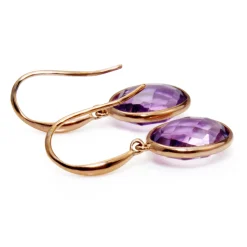 9ct Rose Gold Amethyst Earrings