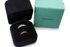 18ct Rose Gold and Platinum Tiffany and Co Mens Band