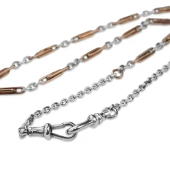 9ct Rose Gold and Silver Chain Necklace