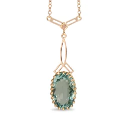 9ct Rose Gold Antique Aquamarine Necklace