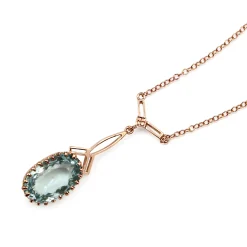 9ct Rose Gold Antique Aquamarine Necklace