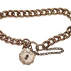 9ct Rose Gold Antique Curb Link Bracelet with Padlock Clasp