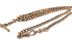 9ct Rose Gold Antique Curb Link Fob Chain