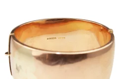 9ct Rose Gold Antique Hinged Etched Bangle Circa 1863