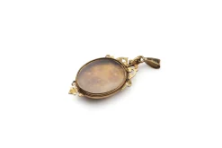 9ct Rose Gold Antique Onyx and Pearl Pendant