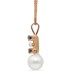 14ct Rose Gold Antique Sapphire and Pearl Necklace
