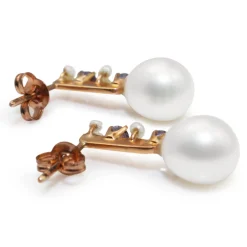 14ct Rose Gold Antique Sapphire and Pearl Earrings