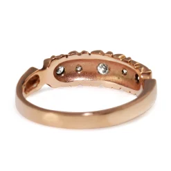 9ct Rose Gold Antique Style 5 Stone Diamond Ring
