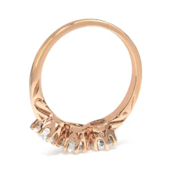 18ct Rose Gold Antique Style 3 Stone Diamond Ring