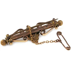 9ct Rose Gold Antique Turquoise Brooch