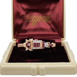14ct Rose Gold Art Deco Ruby and Diamond Watch / Bracelet