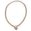 9ct Rose Gold Belcher Filigree Link Necklace with Padlock Clasp