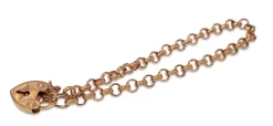 9ct Rose Gold Belcher Link Bracelet with Padlock Clasp