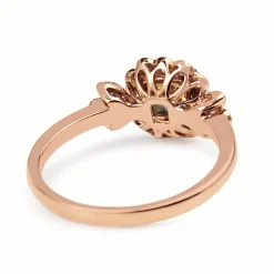 18ct Rose Gold Champagne Diamond Flower Style Ring