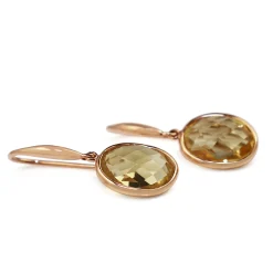 9ct Rose Gold Citrine Drop Earrings