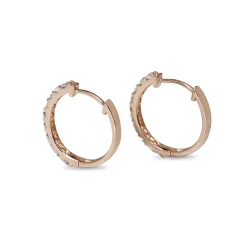 18ct Rose Gold .50ct Diamond Hoop Earrings