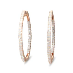 10ct Rose Gold 1.00ct Diamond Hoop Earrings
