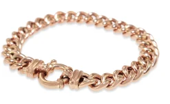 9ct Rose Gold Curb Link Bracelet with Bolt Clasp