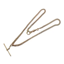 9ct Rose Gold Curb Link Fob Chain