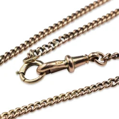 9ct Rose Gold Curb Link Fob Chain
