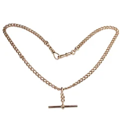 9ct Rose Gold Curb Link Fob Chain
