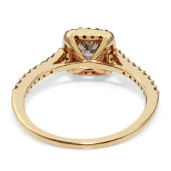 18ct Rose Gold Cushion Diamond Halo Ring