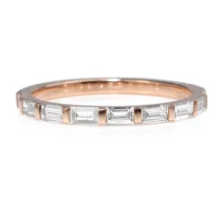 18ct Rose Gold Diamond Baguette Ring