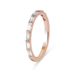 18ct Rose Gold Diamond Baguette Ring