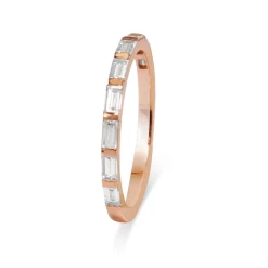 18ct Rose Gold Diamond Baguette Ring