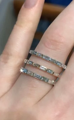 18ct Rose Gold Diamond Baguette Ring