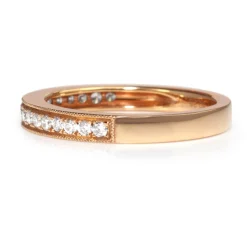 18ct Rose Gold Diamond Half Hoop Band