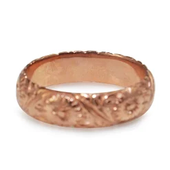 9ct Rose Gold Engraved Floral Band