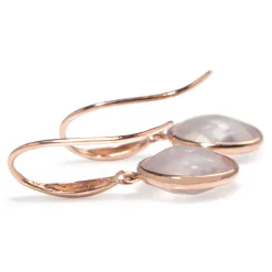 9ct Rose Gold Faceted Rose Quartz Earrings