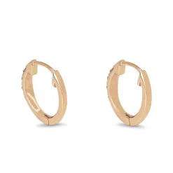 9ct Rose Gold Graduated Diamond Hoop Earrings