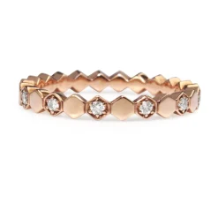 9ct Rose Gold 'Honeycomb' Diamond Ring