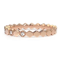 9ct Rose Gold 'Honeycomb' Diamond Ring