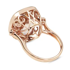 18ct Rose Gold Kunzite and Diamond 3 Stone Ring