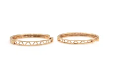 14ct Rose Gold Large Diamond Hoop Earrings